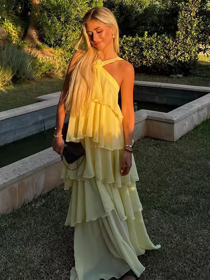 Vestido Maxi de babados Mikonos