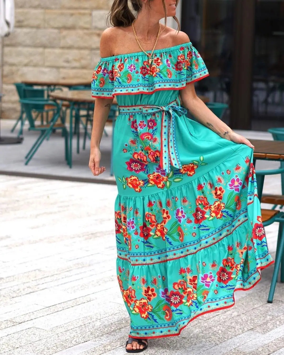 Vestido Longo Florido Frida
