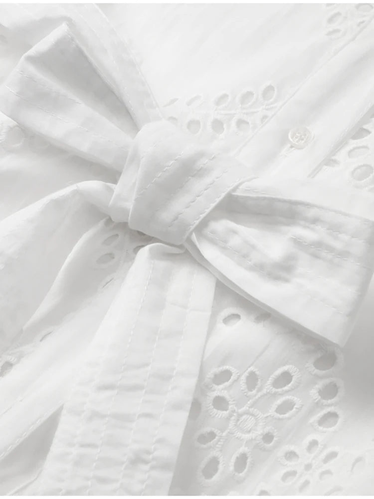 Vestido de Laise Branco Midi