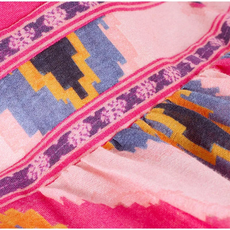 Vestido estampas geométricas Rosa