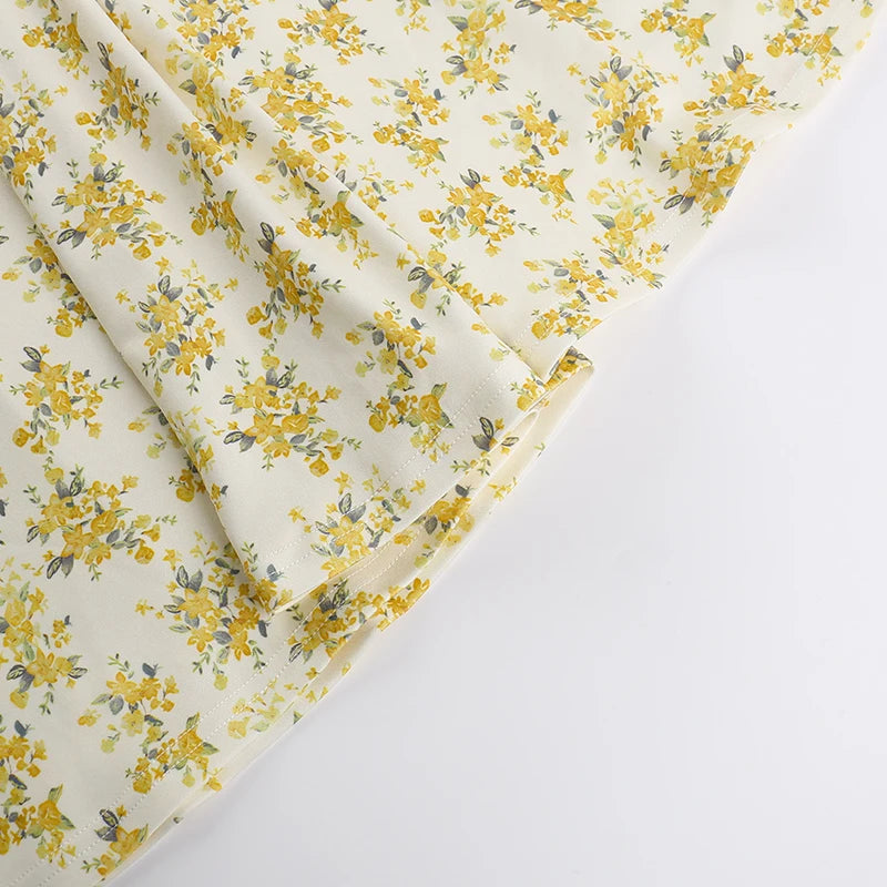 Vestido Midi Floral Elegante com Decote V