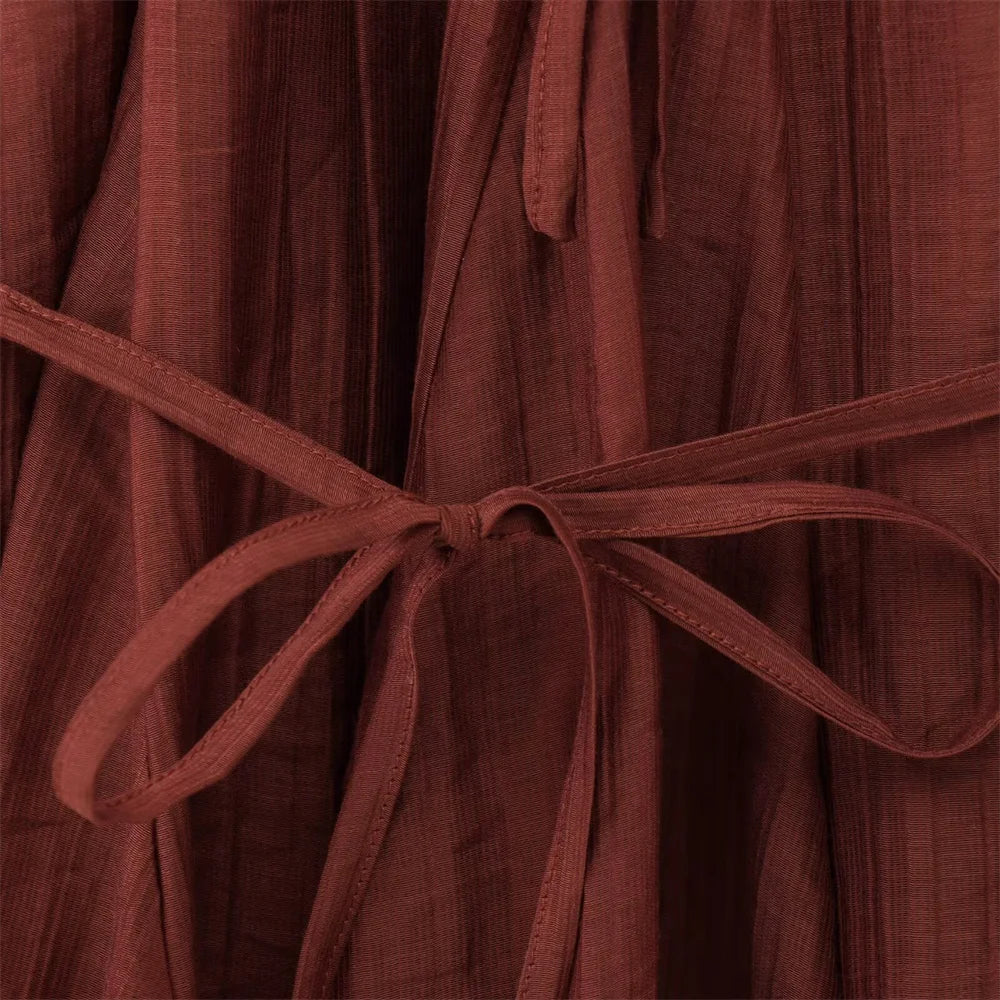 2025 moda nova feminina casual design elegante com estilo europeu e americano versátil manga longa plissado borda vestido