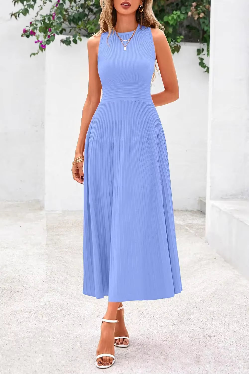 Vestido Casual Midi Sem Mangas Marseille