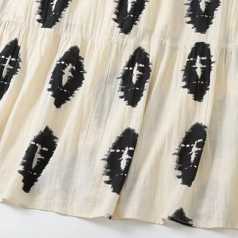 Vestido Midi Assimétrico com Estampa Elegante