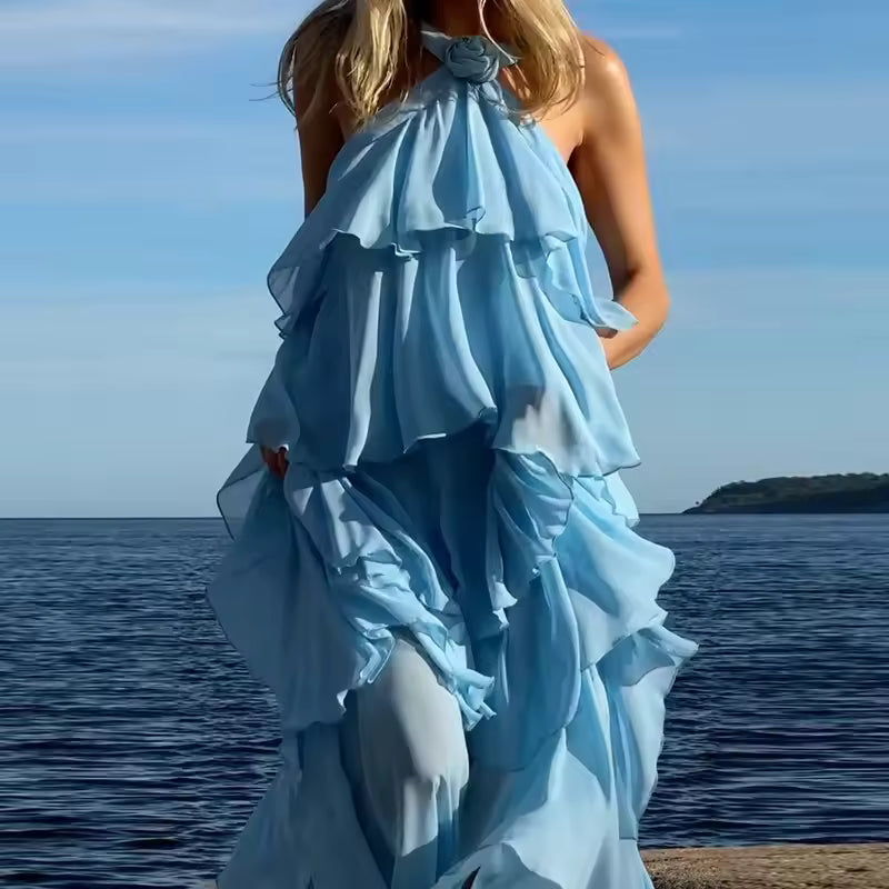 Vestido Maxi de babados Mikonos