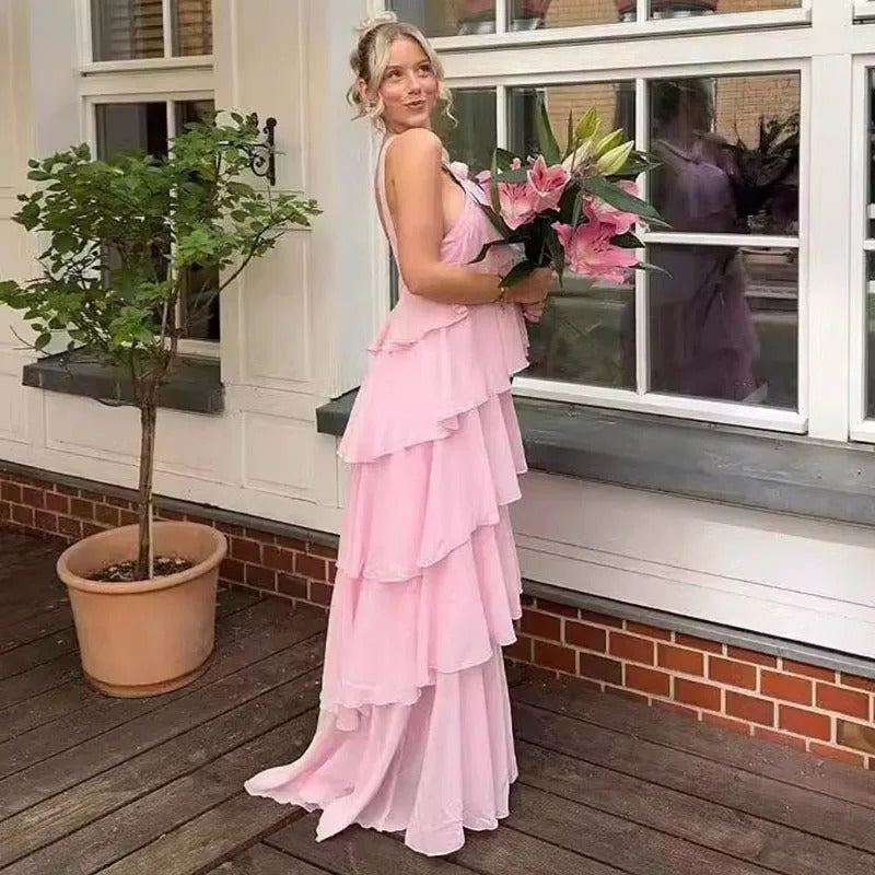 Vestido Maxi de babados Mikonos